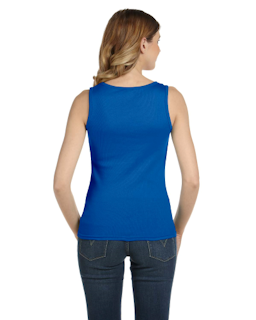 Sample of Anvil 2415 Ladies' 1x1 Baby Rib Tank in ROYAL BLUE from side back