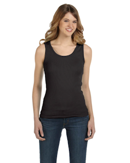 Sample of Anvil 2415 Ladies' 1x1 Baby Rib Tank in SMOKE from side front