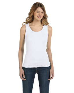 Sample of Anvil 2415 Ladies' 1x1 Baby Rib Tank in WHITE from side front