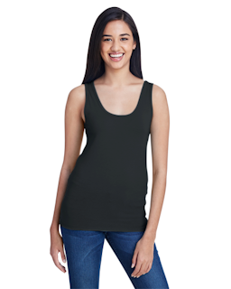 Sample of Anvil 2420L Ladies' Stretch Tank in BLACK from side front