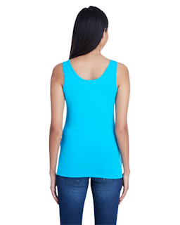 Sample of Anvil 2420L Ladies' Stretch Tank in CARIBBEAN BLUE from side back