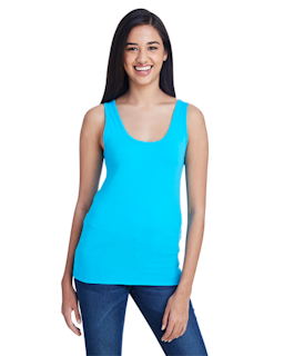 Sample of Anvil 2420L Ladies' Stretch Tank in CARIBBEAN BLUE from side front