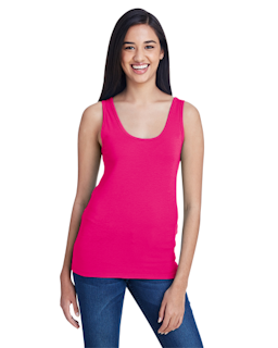 Sample of Anvil 2420L Ladies' Stretch Tank in HOT PINK from side front