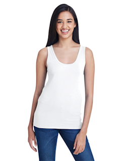 Sample of Anvil 2420L Ladies' Stretch Tank in WHITE from side front
