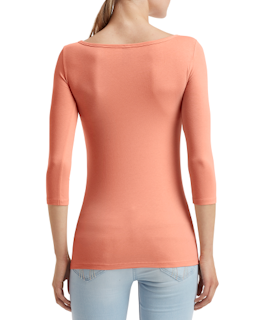 Sample of Anvil 2455L Ladies' Stretch 3/4 Sleeve T-Shirt in TERRACOTTA from side back
