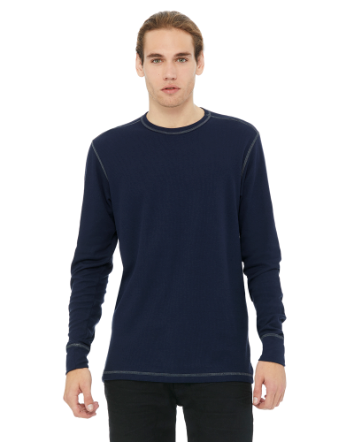Sample of Canvas 3500 - Men's Thermal Long-Sleeve T-Shirt in NAVY GREY style