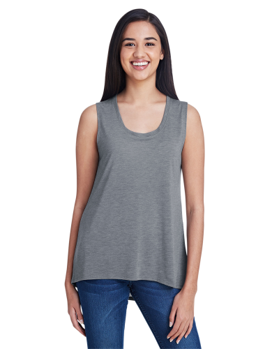 Sample of Anvil 37PVL Ladies' Freedom Sleeveless T-Shirt in HEATHER GRAPHITE style