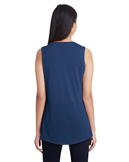 Sample of Anvil 37PVL Ladies' Freedom Sleeveless T-Shirt in NAVY from side back