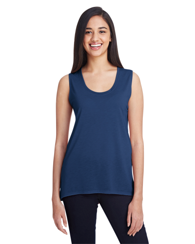Sample of Anvil 37PVL Ladies' Freedom Sleeveless T-Shirt in NAVY style