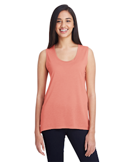 Sample of Anvil 37PVL Ladies' Freedom Sleeveless T-Shirt in TERRACOTTA from side front