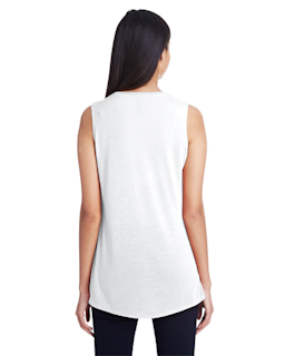 Sample of Anvil 37PVL Ladies' Freedom Sleeveless T-Shirt in WHITE from side back