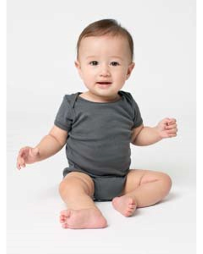 Sample of American Apparel 4001 Infant Baby Rib Short-Sleeve One-Piece in ASPHALT style