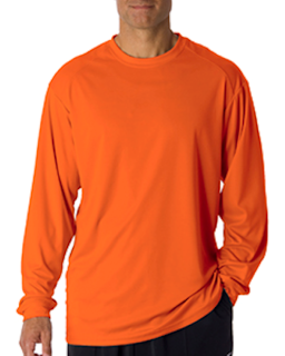 Sample of Badger 4104 - Adult B-Core Long-Sleeve Performance T-Shirt in BURNT ORANGE from side front