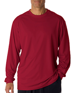 Sample of Badger 4104 - Adult B-Core Long-Sleeve Performance T-Shirt in CARDINAL from side front