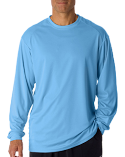 Sample of Badger 4104 - Adult B-Core Long-Sleeve Performance T-Shirt in COLUMBLUE from side front