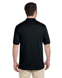Sample of Jerzees 437 - Adult 5.6 oz. SpotShield Jersey Polo in BLACK from side back