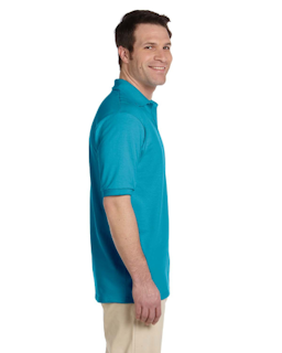 Sample of Jerzees 437 - Adult 5.6 oz. SpotShield Jersey Polo in CALIFORNIA BLUE from side sleeveleft