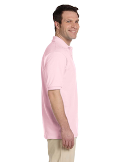 Sample of Jerzees 437 - Adult 5.6 oz. SpotShield Jersey Polo in CLASSIC PINK from side sleeveleft