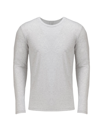 Sample of Next Level 6071 - Men's Triblend Long-Sleeve Crew in HEATHER WHITE style