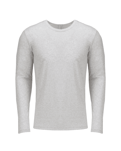 Sample of Next Level 6071 - Men's Triblend Long-Sleeve Crew in HEATHER WHITE style