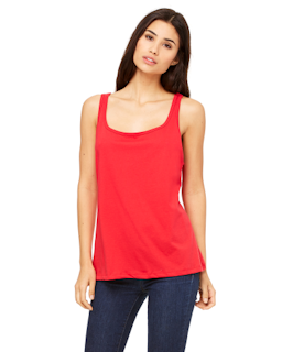 Sample of Bella 6488 - Ladies' Relaxed Jersey Tank in RED from side front