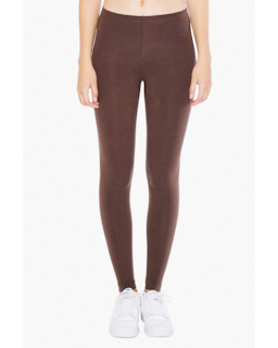 Sample of American Apparel 8328W Ladies' Cotton Spandex Jersey Leggings in BROWN from side front