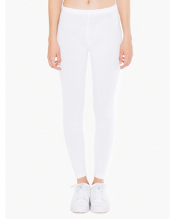 Sample of American Apparel 8328W Ladies' Cotton Spandex Jersey Leggings in WHITE from side front
