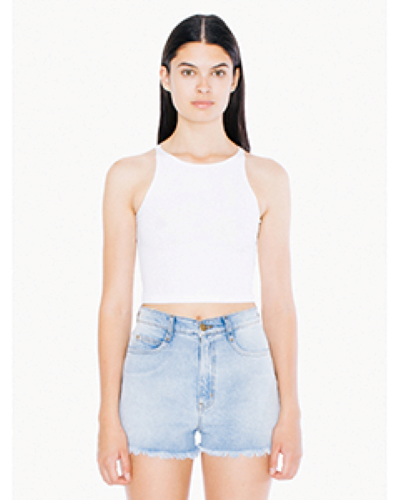 Sample of American Apparel 8369W Ladies' Cotton Spandex Sleeveless Crop Top in WHITE style