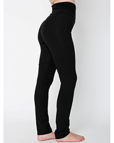 Sample of American Apparel 8375W Ladies' Cotton/Spandex Yoga Pant in BLACK style