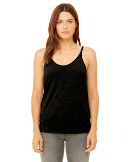 Sample of Bella 8838 - Ladies' Slouchy Tank in BLACK HEATHER from side front
