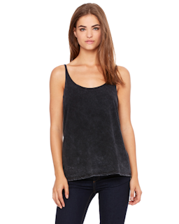 Sample of Bella 8838 - Ladies' Slouchy Tank in BLK MINERAL WSH from side front