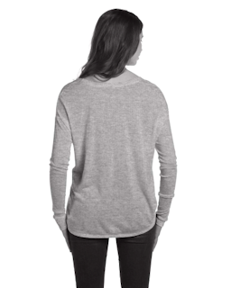 Sample of Bella 8852 - Ladies' Flowy Long-Sleeve T-Shirt in ATHLETIC HEATHER from side back