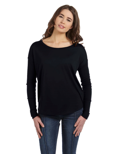 Sample of Bella 8852 - Ladies' Flowy Long-Sleeve T-Shirt in BLACK style