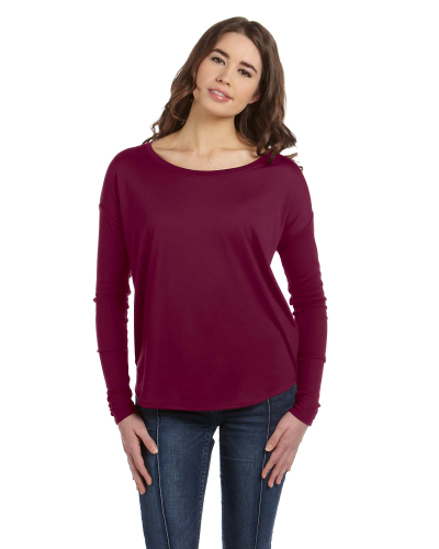 Sample of Bella 8852 - Ladies' Flowy Long-Sleeve T-Shirt in MAROON style