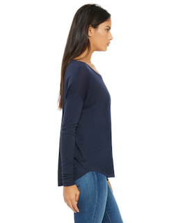 Sample of Bella 8852 - Ladies' Flowy Long-Sleeve T-Shirt in MIDNIGHT from side sleeveleft