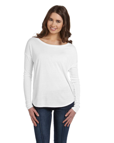 Sample of Bella 8852 - Ladies' Flowy Long-Sleeve T-Shirt in WHITE style