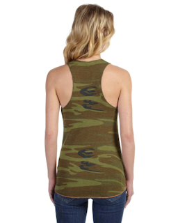 Sample of Alternative Apparel AA1927P - Ladies' Meegs Printed Racerback Eco-Jersey Tank in CAMO from side back