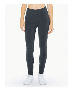 Sample of American Apparel ATT328W Ladies' Cotton Spandex Winter Leggings in CHARCOAL from side front