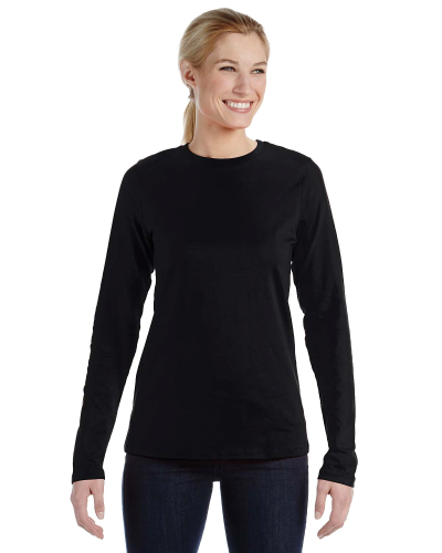 Sample of Bella B6450 - Ladies' Relaxed Jersey Long-Sleeve T-Shirt in BLACK style
