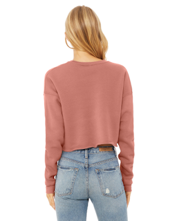 Sample of Ladies' Cropped Fleece Crew in MAUVE from side back