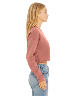Sample of Ladies' Cropped Fleece Crew in MAUVE from side sleeveleft