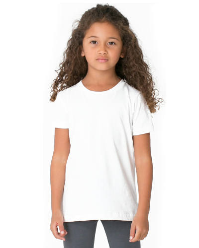 Sample of American Apparel BB101 Toddler Poly-Cotton Short-Sleeve Crewneck in WHITE style