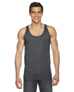Sample of American Apparel BB408 Unisex Poly-Cotton Tank in ASPHALT from side front