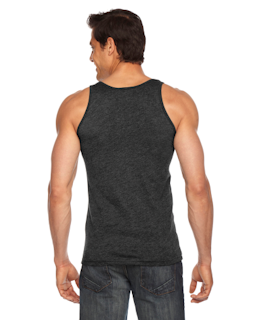 Sample of American Apparel BB408 Unisex Poly-Cotton Tank in HEATHER BLACK from side back