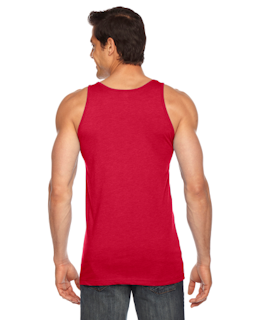 Sample of American Apparel BB408 Unisex Poly-Cotton Tank in RED from side back