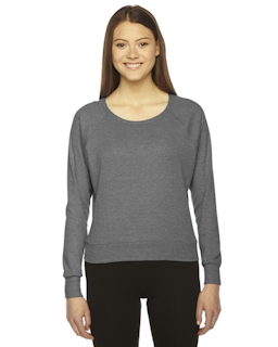 Sample of American Apparel BR394 Ladies' Triblend Lightweight Raglan Pullover in ATHLETIC GREY from side front
