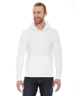 Sample of American Apparel F498 Unisex Flex Fleece Drop Shoulder Pullover Hoodie in WHITE from side front