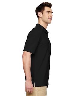 Sample of Gildan G728 - Adult DryBlend 6.3 oz. Double Pique Polo in BLACK from side sleeveleft