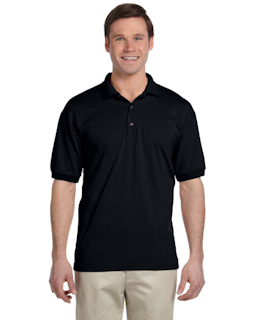 Sample of Gildan G880 - Adult 6 oz. 50/50 Jersey Polo in BLACK from side front