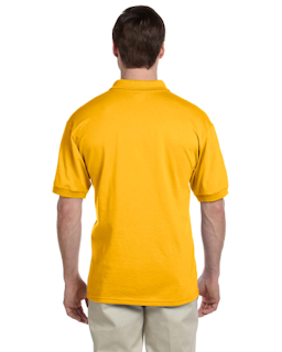 Sample of Gildan G880 - Adult 6 oz. 50/50 Jersey Polo in GOLD from side back